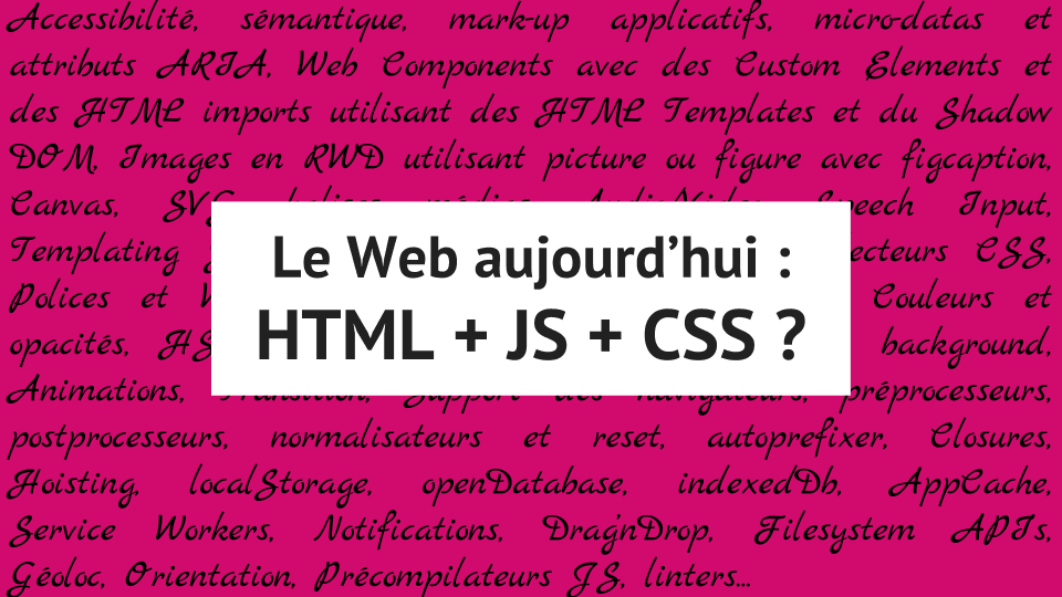 Une liste assez longue de termes techniques du Web
