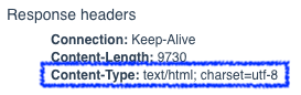 Content Type Header in an HTTP response