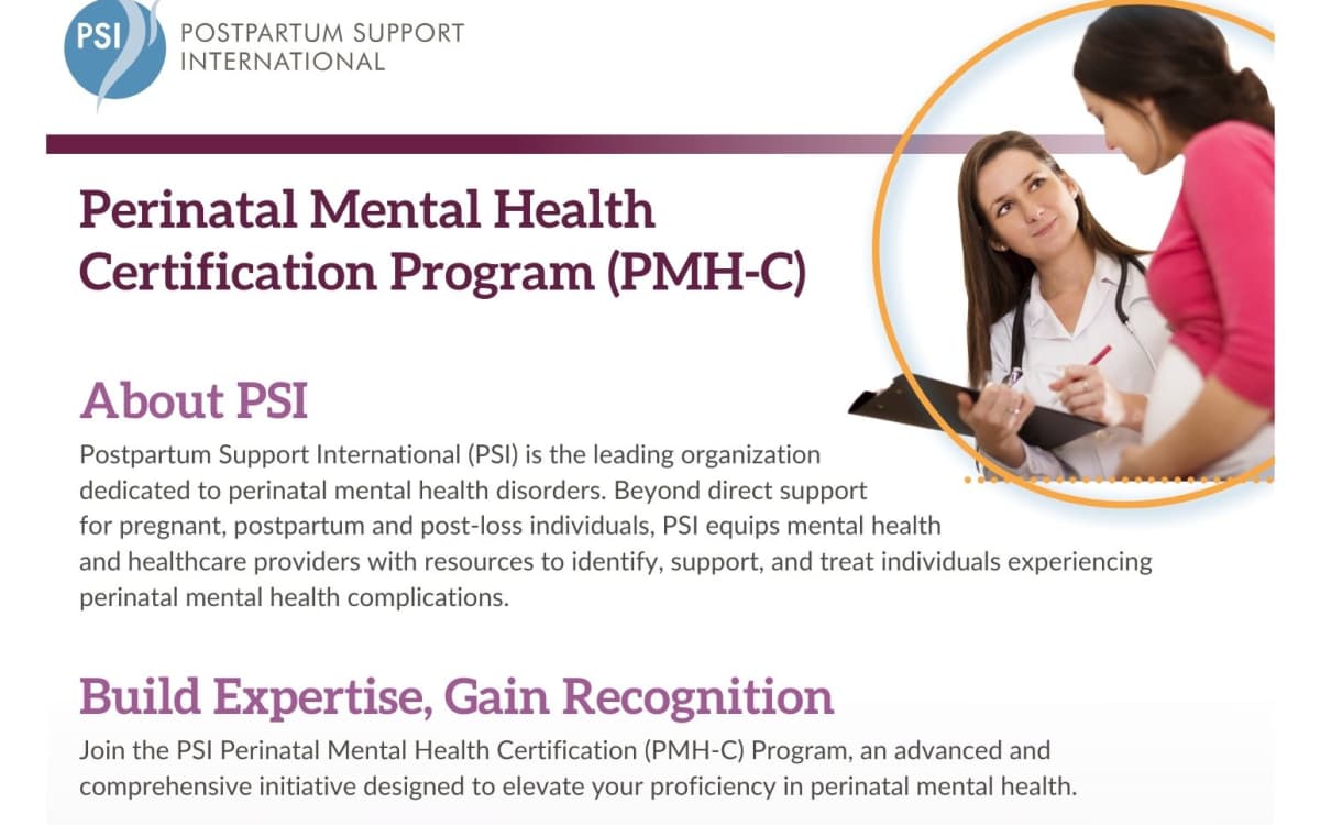 Certification in Perinatal Mental Health | Postpartum Support International (PSI)