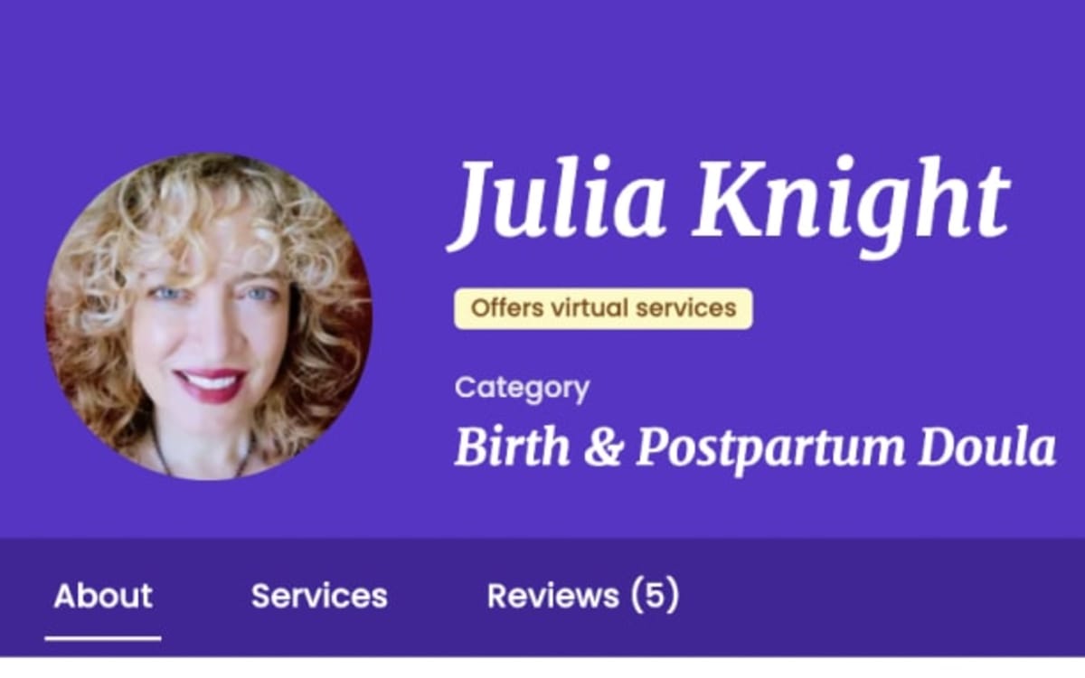 Julia Knight is a Birth & Postpartum Doula from Manhattan, New York City