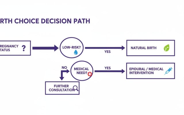 Infographic about natural birth vs epidural