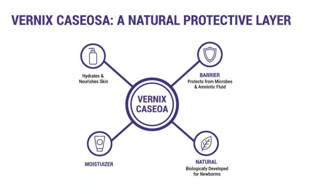 A diagram details Vernix Caseosa