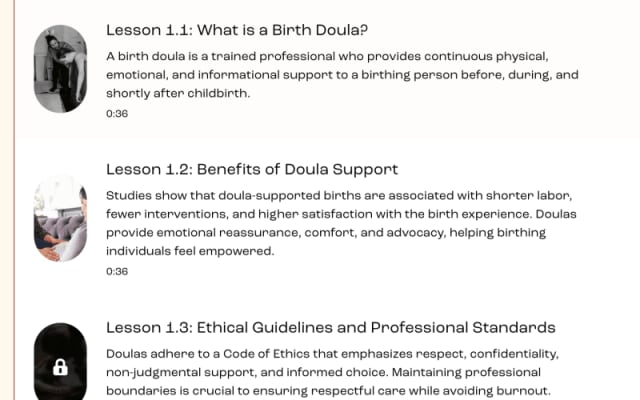 Birth Doula Online Certification Course
