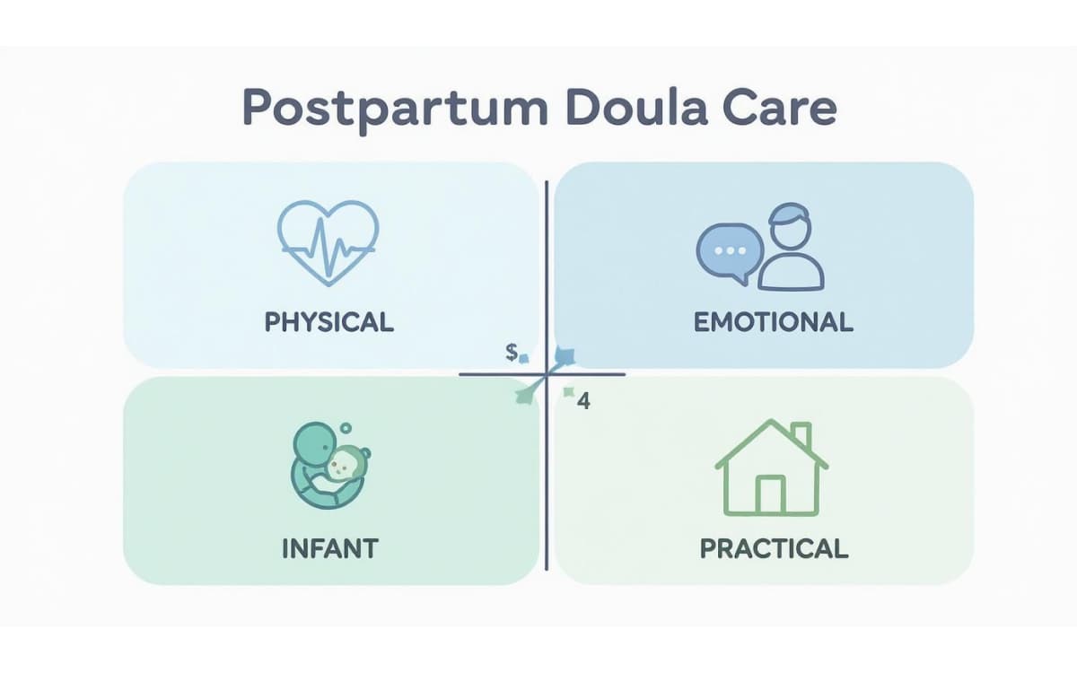 Infographic about what does a postpartum doula do
