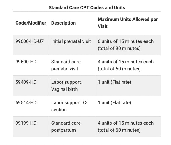 Diagnosis Code for Doula Services