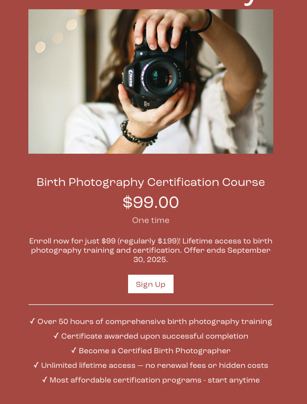 DNT Network Birth Photography Certification Course