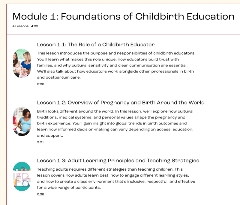 DNT Network’s affordable online Childbirth Educator Certification Course