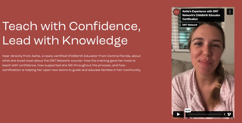 Hear directly from Ashle, a newly certified Childbirth Educator from Central Florida