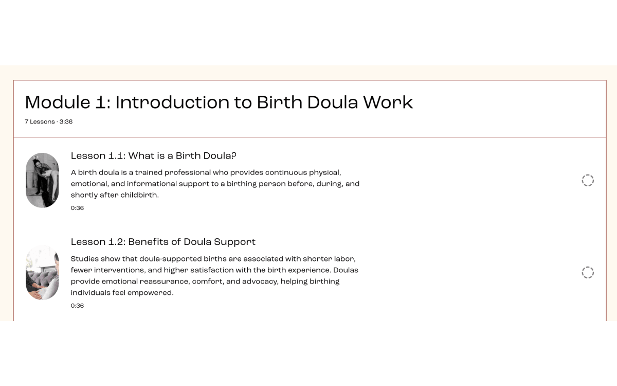 DNT Network Doula Certification