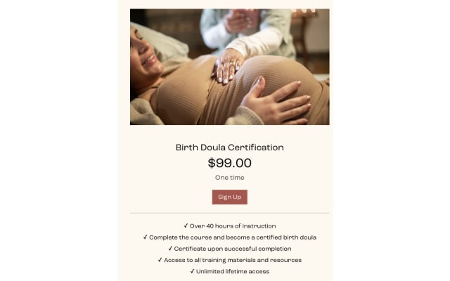 DNT Network Birth Doula Online Certification Course
