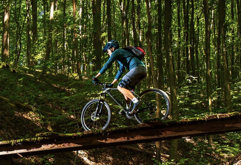 Ved Holte station kan I få udleveret kort og gode tips til de bedste ruter og oplevelser med mountainbike i Rude Skov