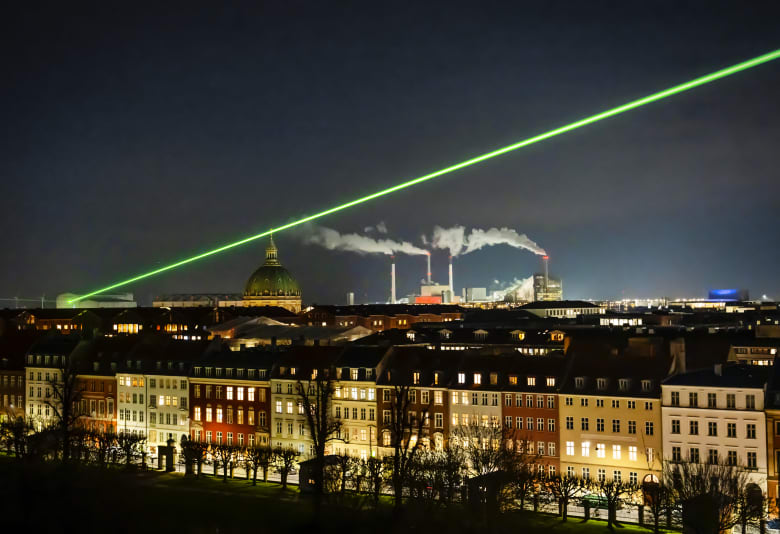 "The Green Beam" - Baal og Brand & Copenhagen Light Festival. Foto. Christoffer Askman og vnr.