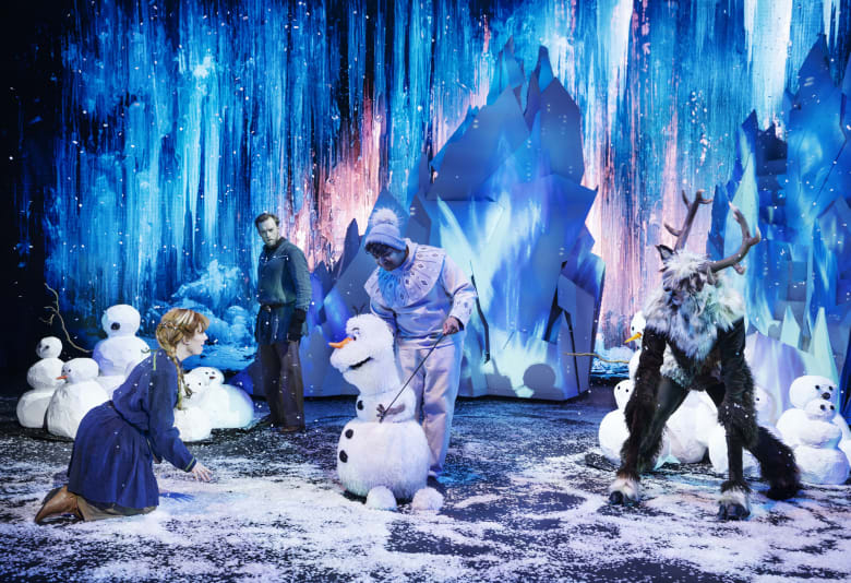 Bl.a. Anna, Olaf og Svend på scenen. Foto: Miklos Szabo