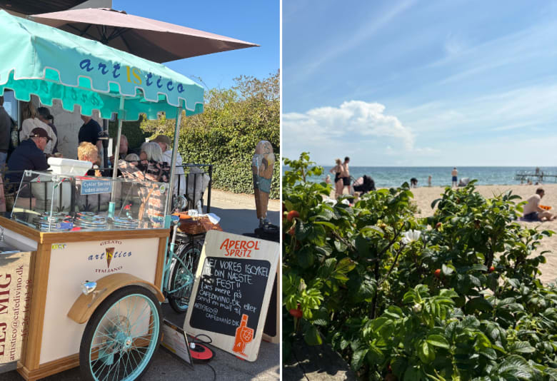Der er vidunderlig feriestemning på Espergærde Strand. Foto: Caroline Meldgaard
