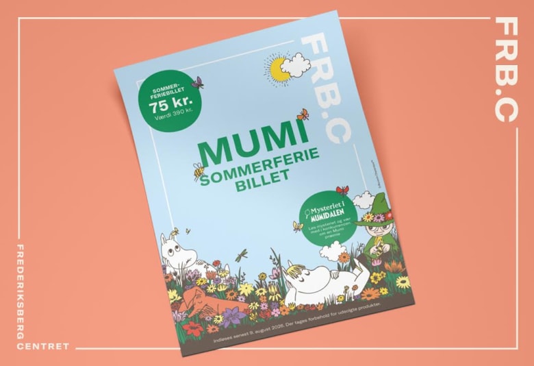Mumi Sommerferiebillet. Grafik: Frederiksberg Centret