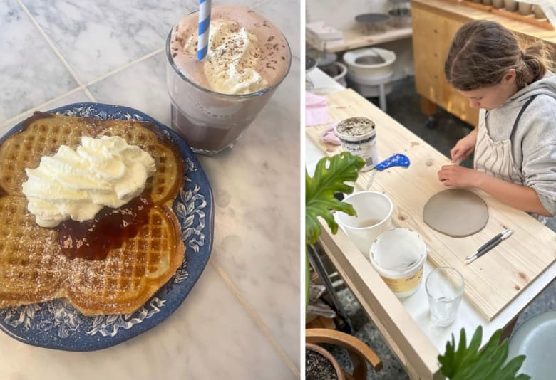 Vafler og keramik hos Ler58. Fotograf: Ler58