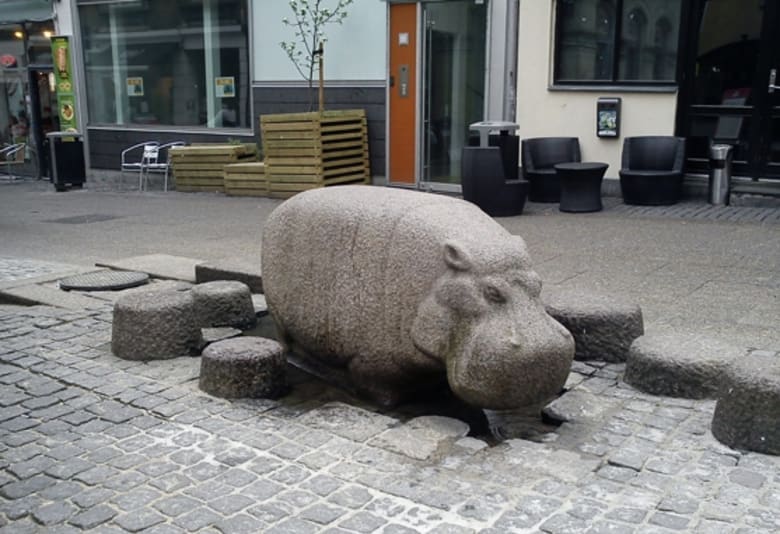 Foto: Flodhest i sten