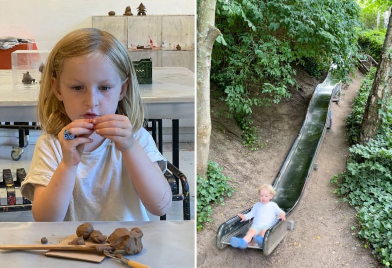 Barn i Børnehuset og rutsjebane på Louisiana. Fotos: Stephanie d'Aceria