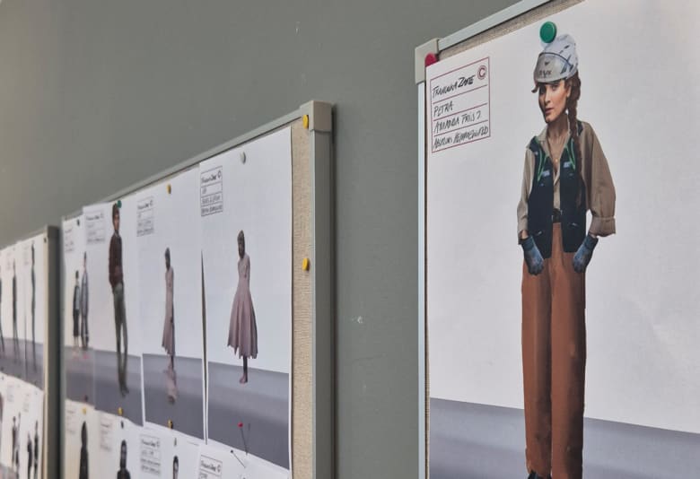 Kostumetegninger fra forestillingen Absalons Hemmelighed. Foto: Aarhus Teater