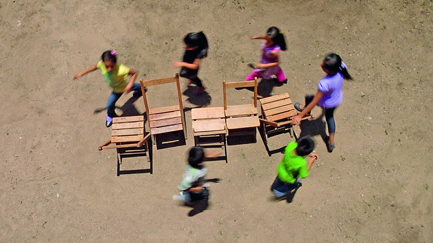 Francis Alÿs, Children's Game #12, Musical Chairs. Oaxaca, Mexico 2012 – 5’05”. In collaboration with Elena Pardo and Félix Blume