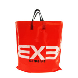 BABCOR Packaging: Red Plastic Ameritote Shopping Bags w. Soft Loop Handle -  16 x 6 x 15 in.