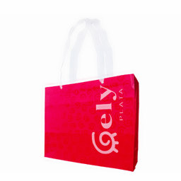 BABCOR Packaging: Red Plastic Ameritote Shopping Bags w. Soft Loop Handle -  16 x 6 x 15 in.