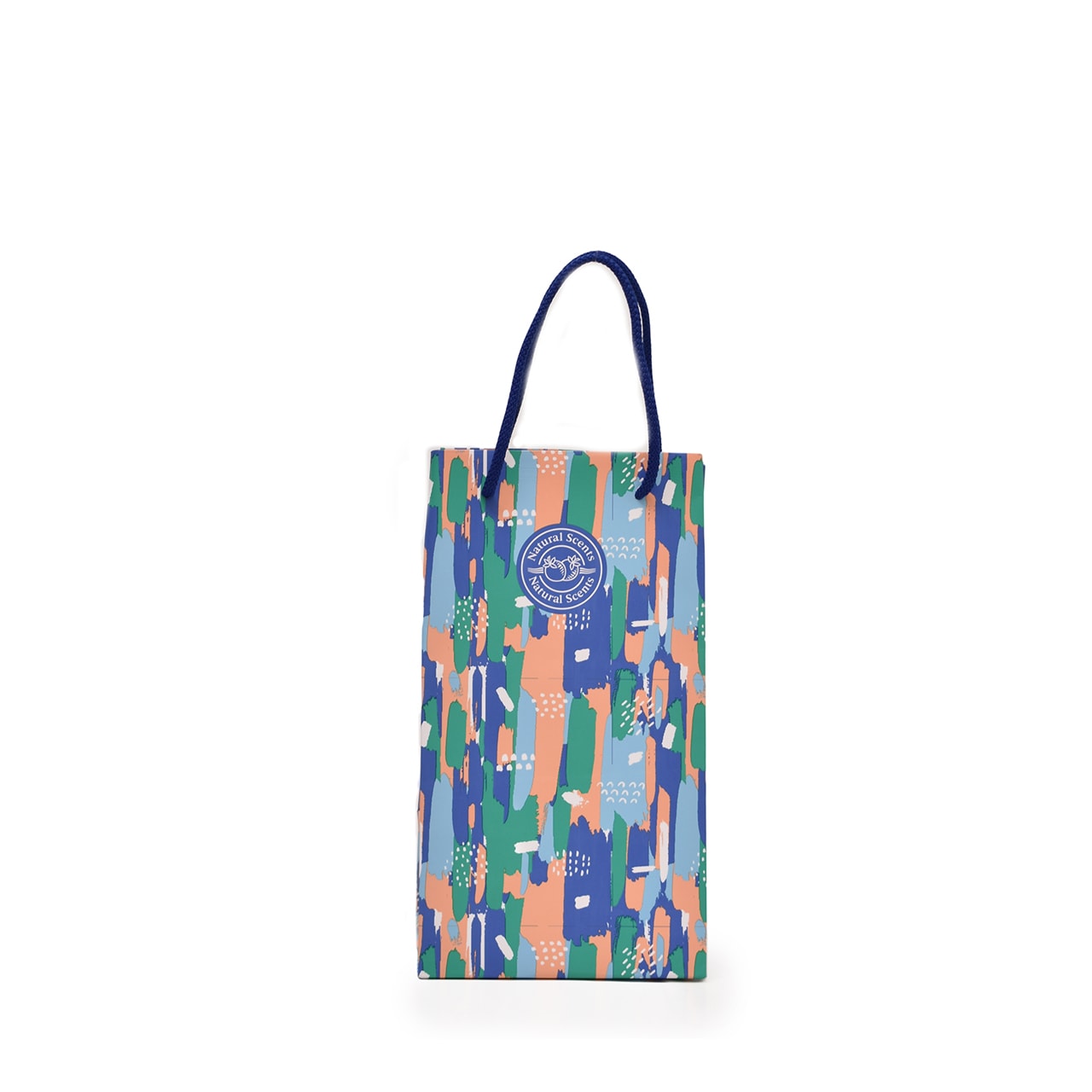 Bolsa para regalos chica impresa con diseño y logotipo de la marca: Natural Scents