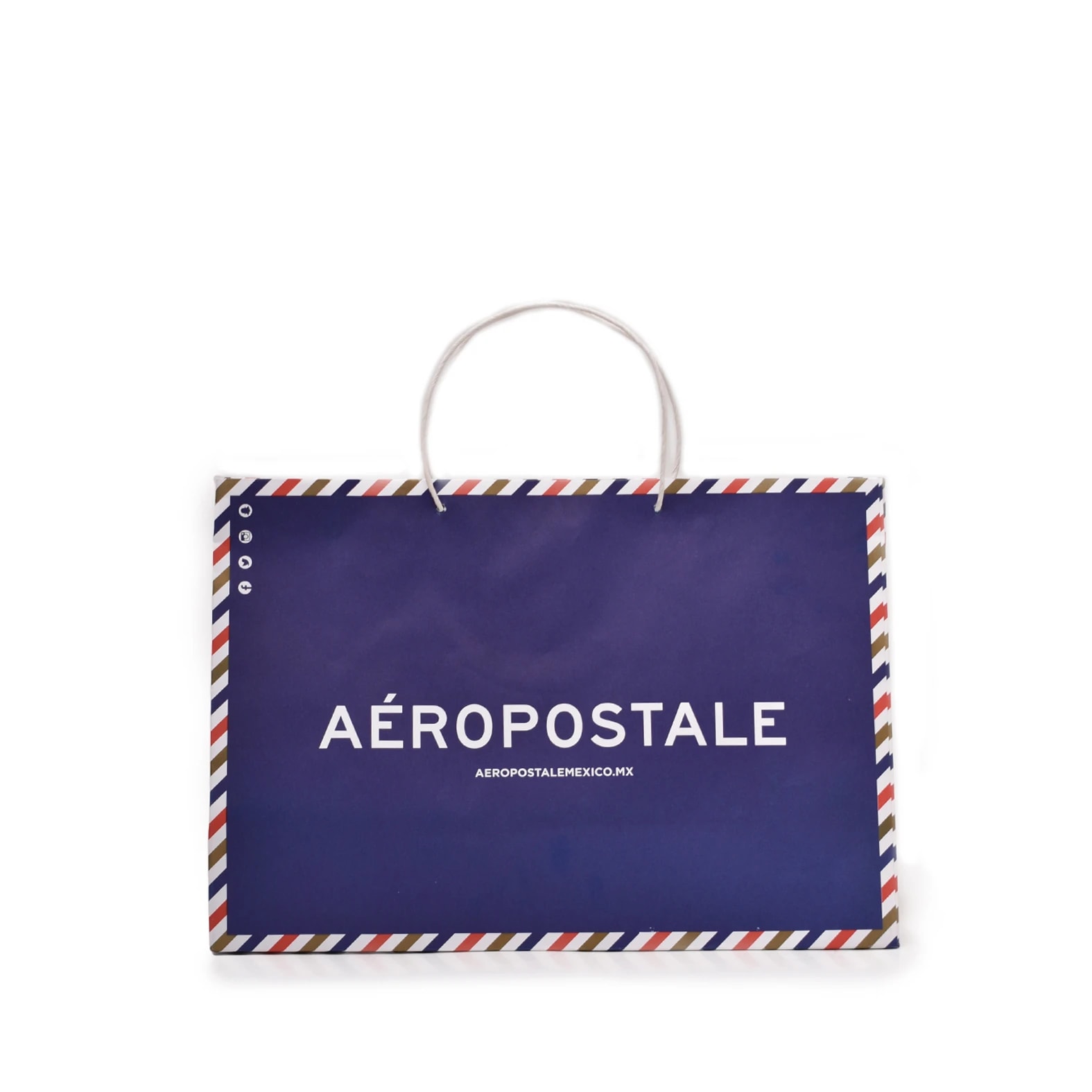 Bolsa de papel tipo Bond impresa en azul para: Aéropostale.