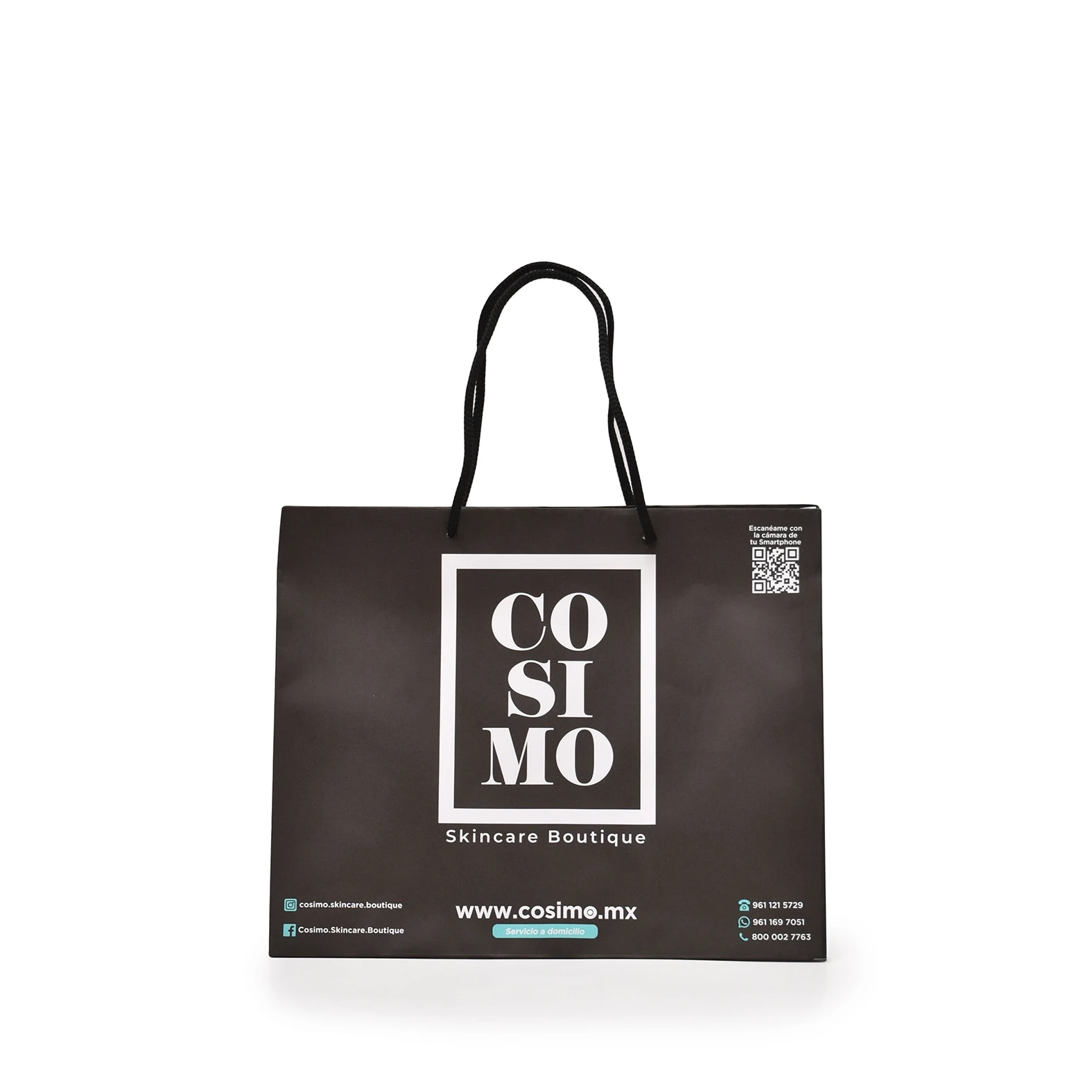 Bolsa de papel bond personalizada impresa en color negro para: Cosimo.