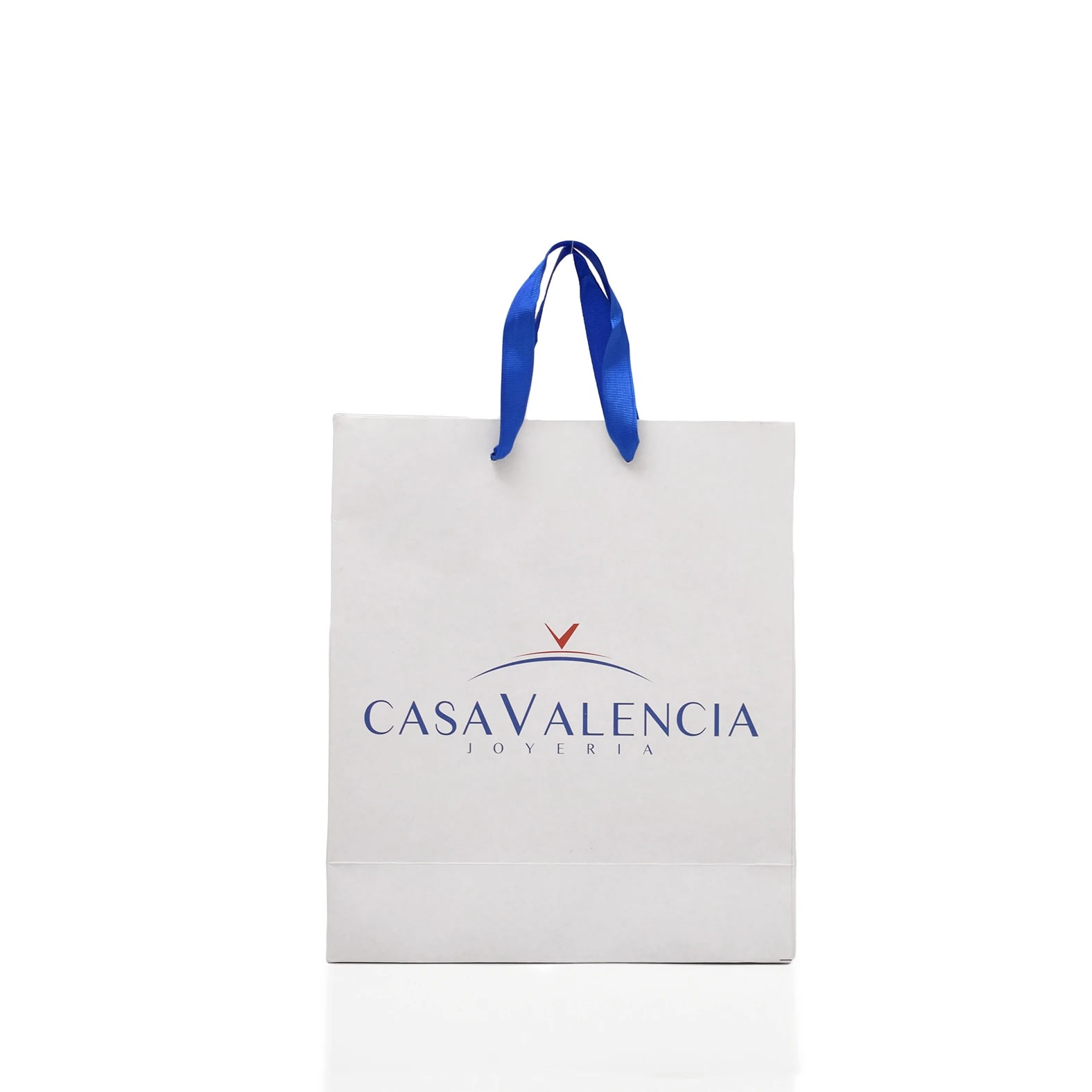 Bolsa hecha de papel tipo Bristol impresa a 2 tintas con logotipo.