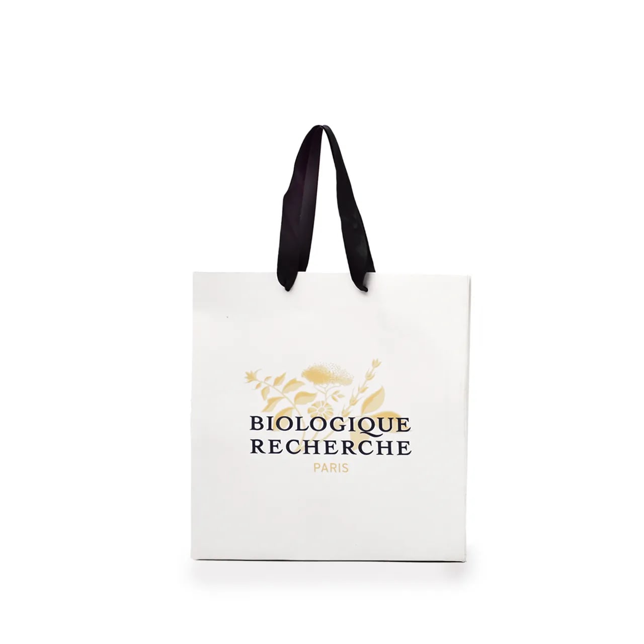 Bolsa de papel Couché (estucado) personalizada con logotipo y diseño impresos a 2 tintas.