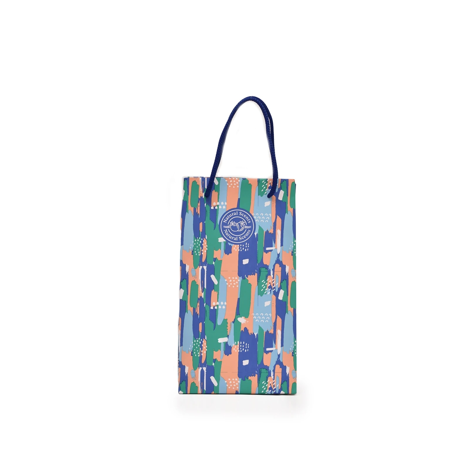 Bolsa de papel tipo Couché impresa con diseño e imagen de: Natural Scents.
