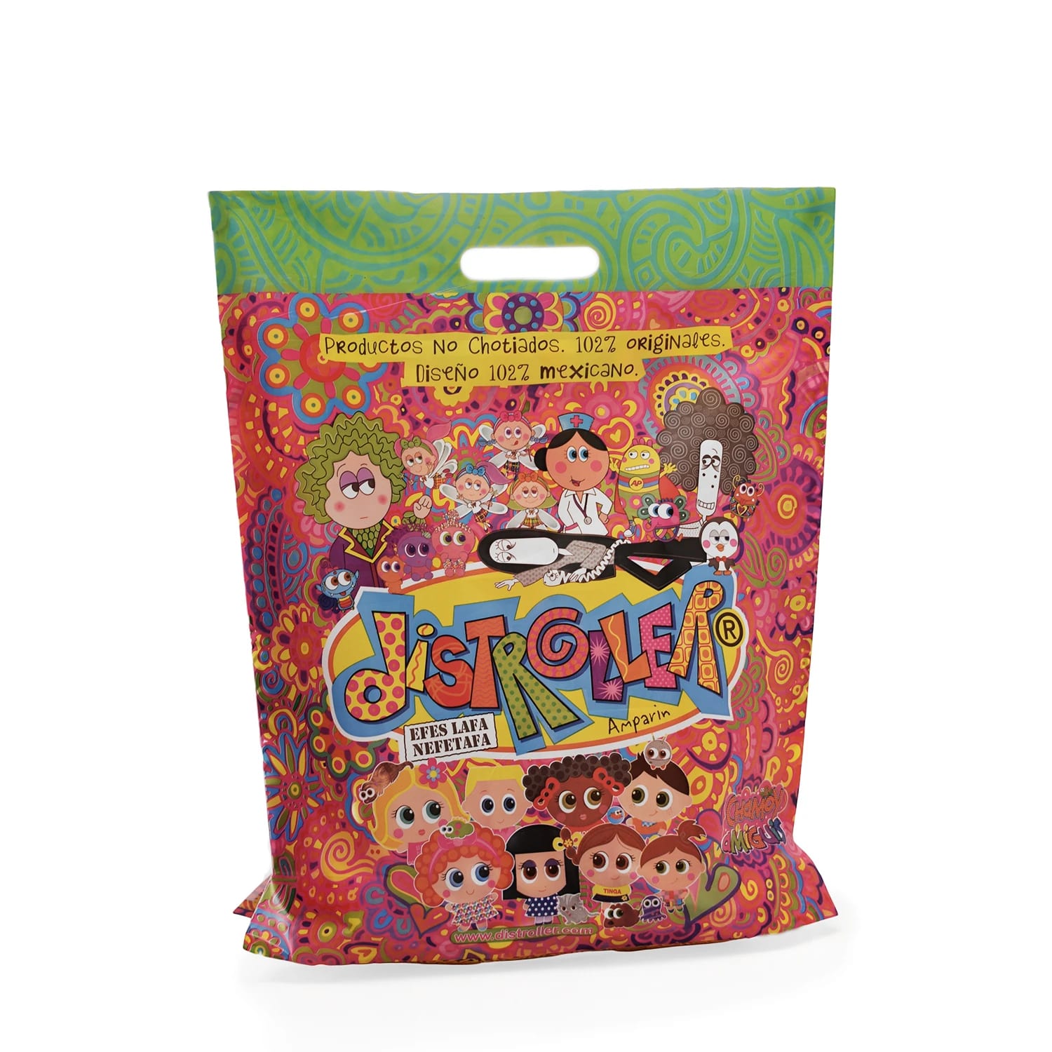 Bolsa de plástico asas troqueladas impresa a todo color para: Distroller