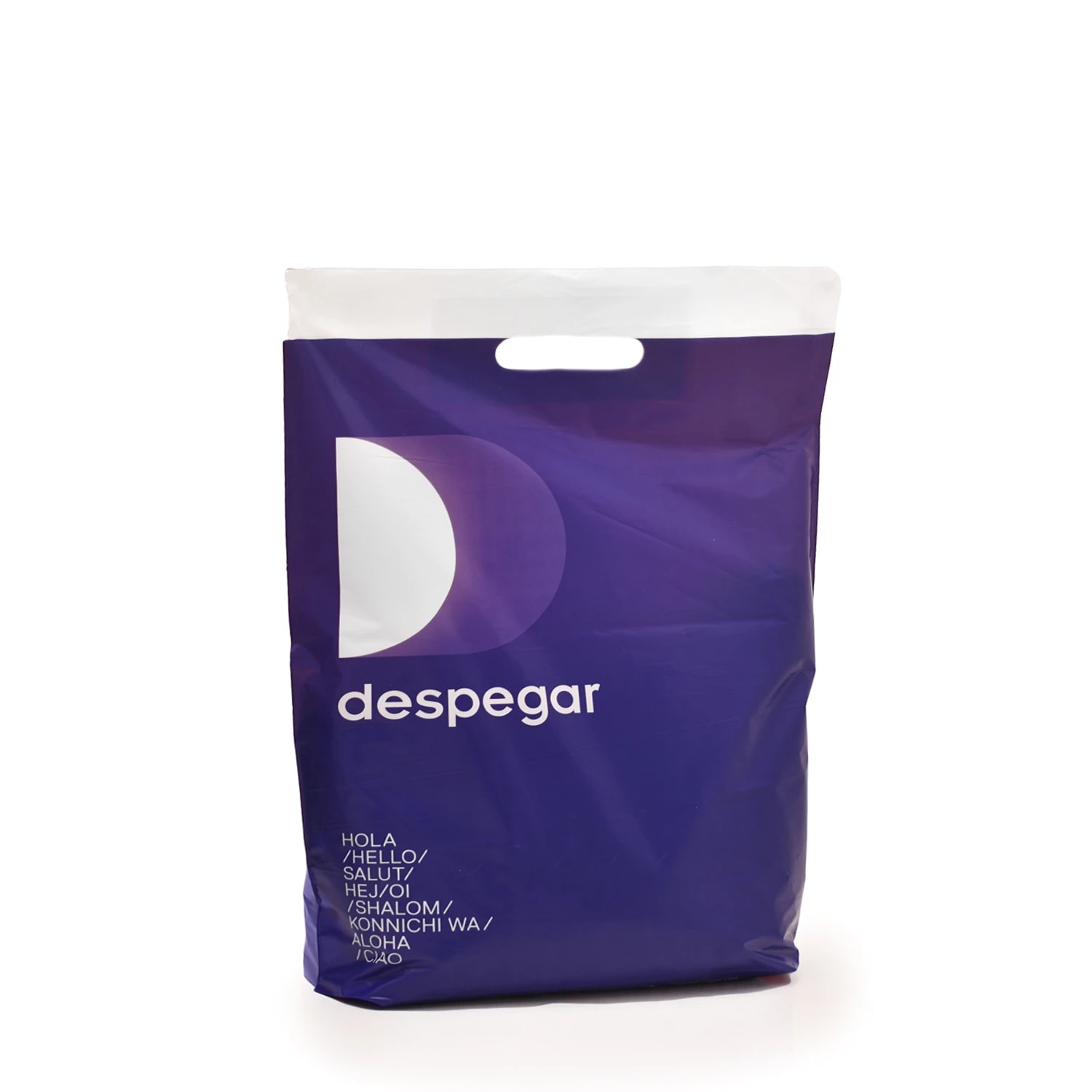 Bolsa de plástico con asa troquelada de la marca: Despegar