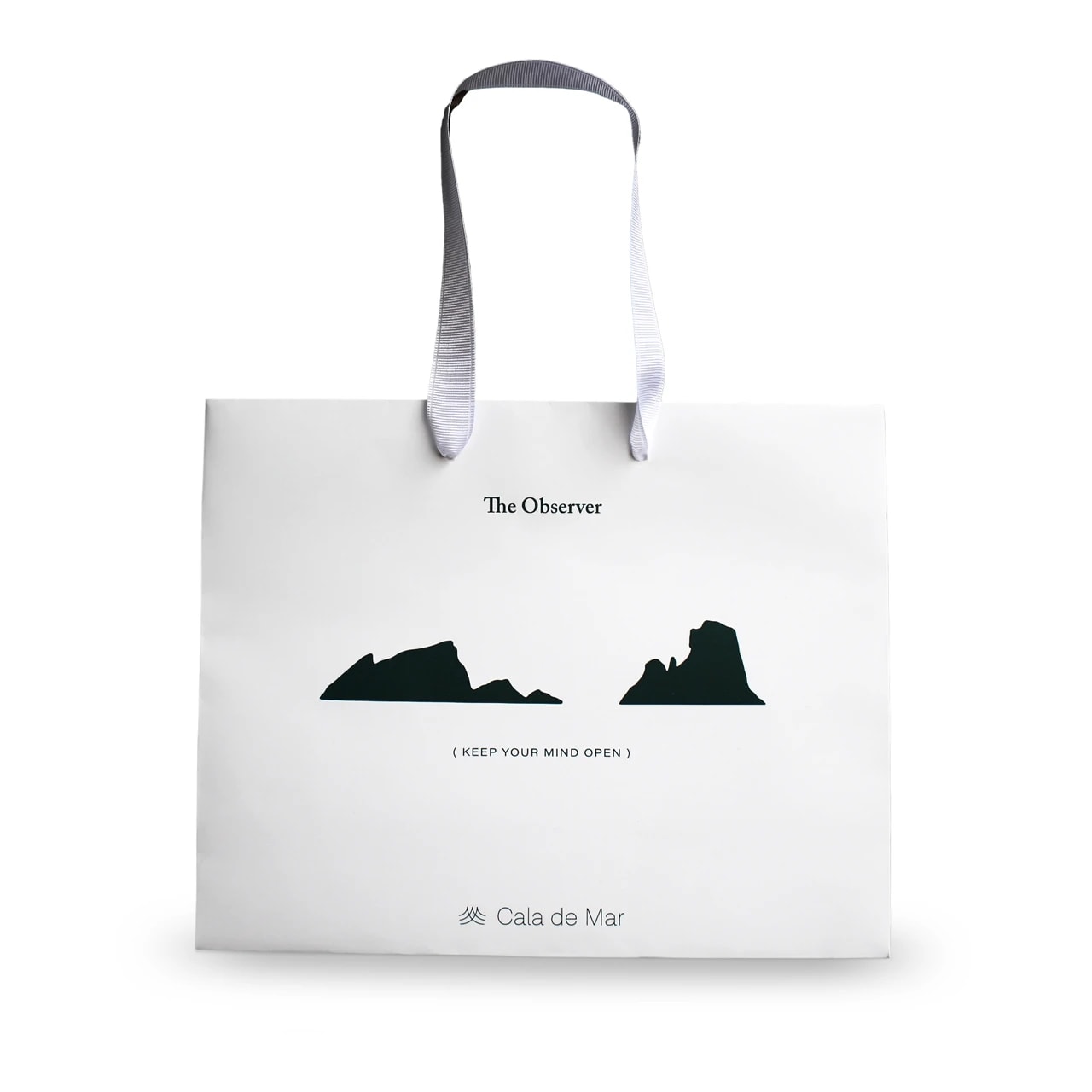 Bolsa impresa para joyería con asa de listón, logotipo y diseño: Cala del Mar