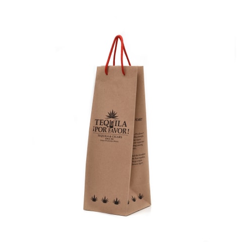 Bolsa para botellas de tequila personalizada con la imagen de la marca: Tequila Por Favor.