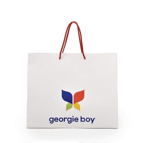 Bolsa de papel Bristol impresa a color para la marca: Georgie Boy.