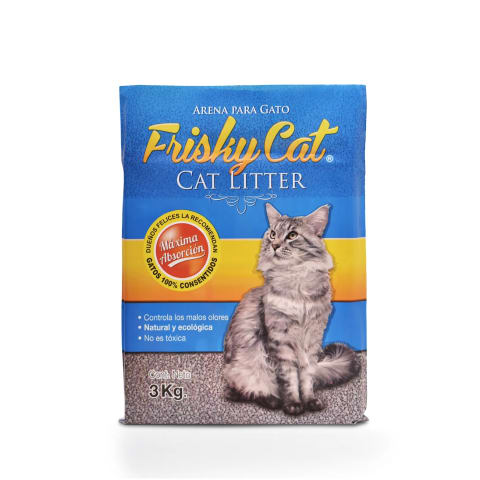 Bolsa plana en rollo de arena para gato impresa para: Frisky Cat.