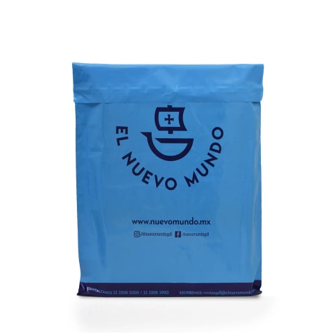 Bolsa de envío resellable color azul mediana de: El Nuevo Mundo