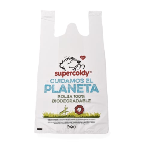 Bolsa tipo camiseta impresa en selección de color para: Hielo Supercoldy.