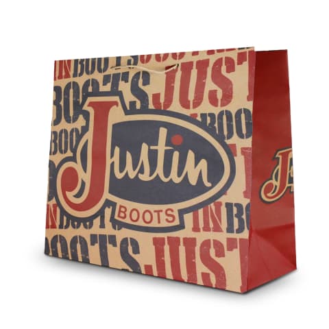 Bolsa de papel tipo Kraft  personalizada con diseño e impresión a dos tintas.