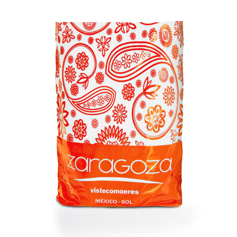 Bolsa plana sin asa impresa con diseño y logotipo de: Zaragoza.