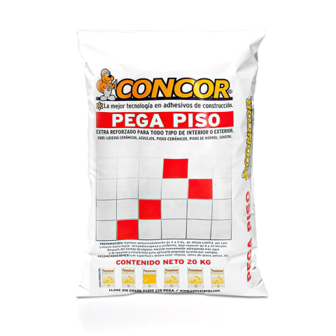 Bolsa plana de plástico sin asas impresa personalziada para: Pegapiso Concor.