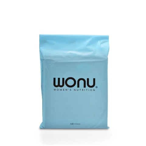 Bolsa resellable para e-commerce impresa con logotipo de: WONU.