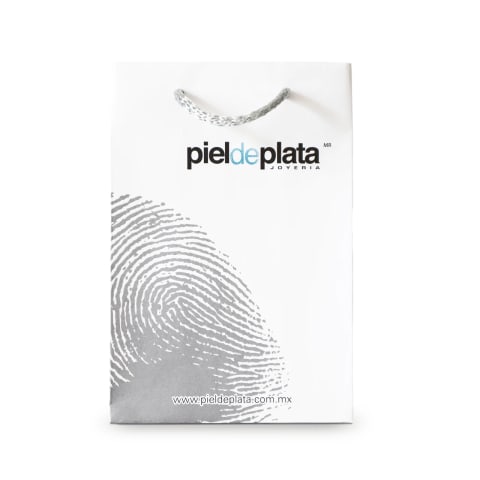 Bolsa impresa para Joyería de plata con logo y asa cordón: Piel de Plata
