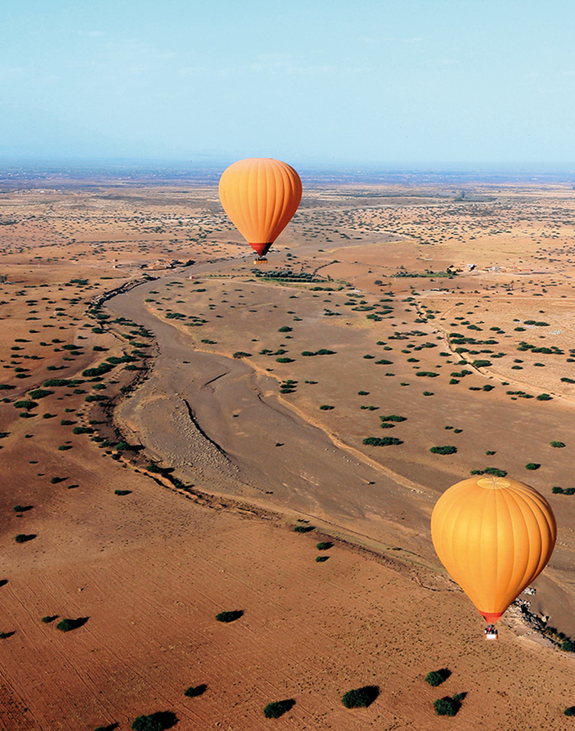 mongolfiere sopra al deserto