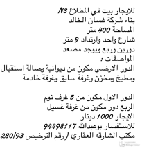 بيت للايجار في المطلاع