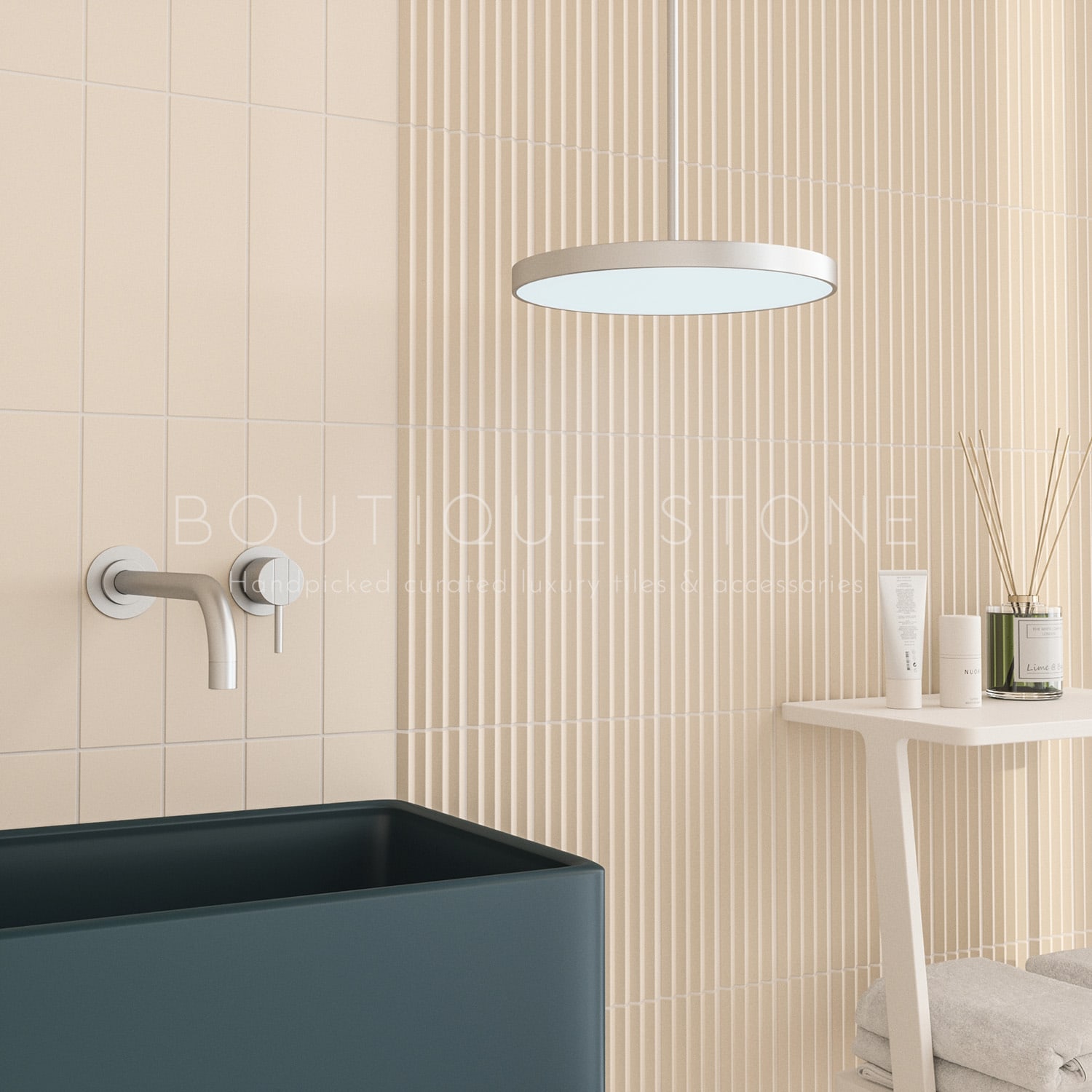 Finley Fluted Ivory Wall Tile Boutique Stone Handpicked curated