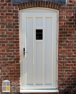 UPVC Evolution Entrance Door White Woodgrain Bespoke Design