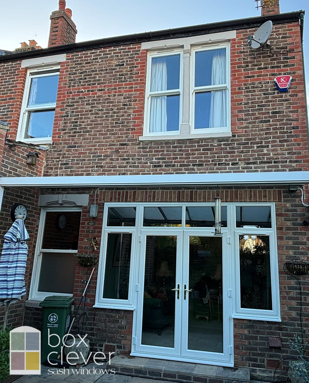 UPVC EMPLAS French Door Combination with Masterframe Sash Windows